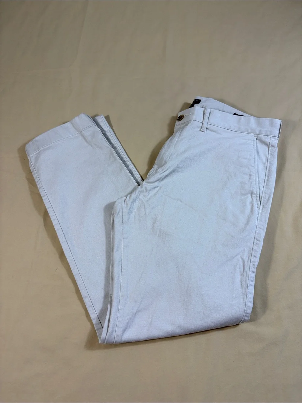J.Crew Flex Mens 33x30 Slim Fit Chino Pants Light Khaki Tan Twill Trousers